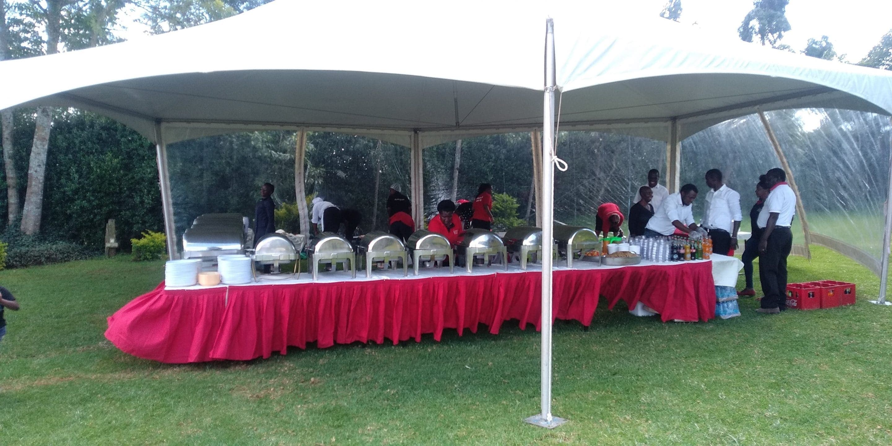 Outdoor marquee event catering