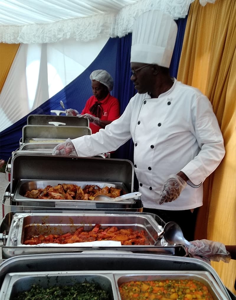 Outdoor marquee event catering