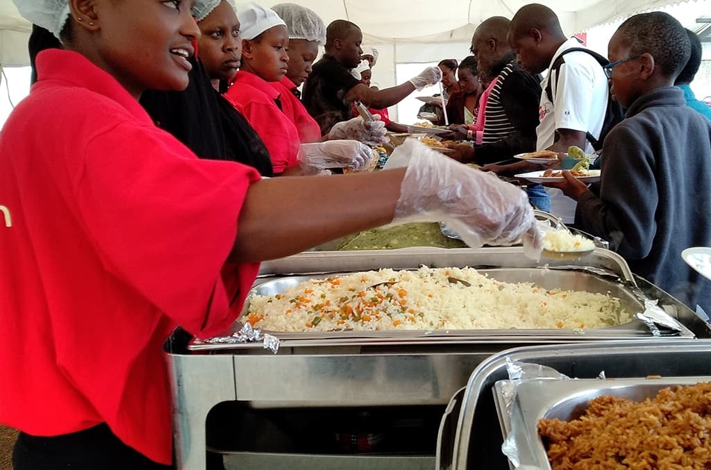 Outdoor marquee event catering