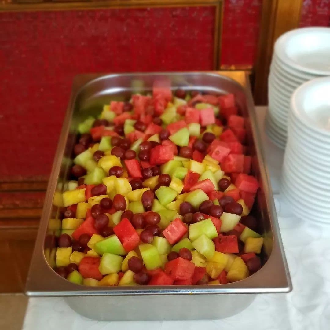 Buffet spread and plated dishes