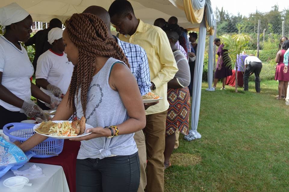 Outdoor marquee event catering
