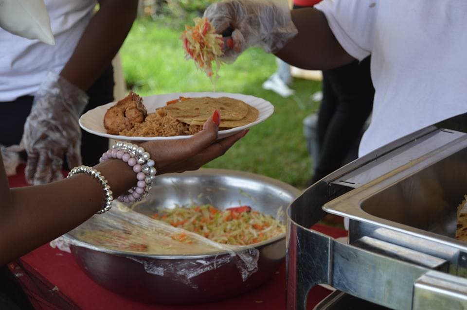 Outdoor marquee event catering